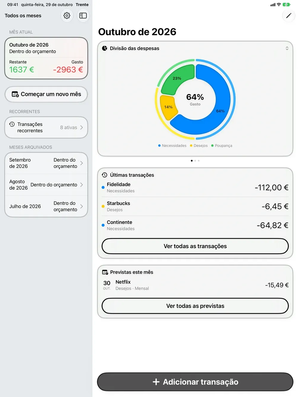 Trente no iPad e no iPhone